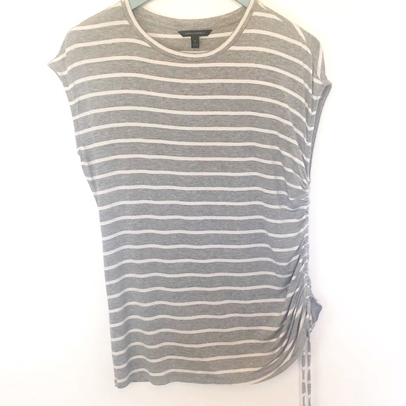 BANANA REPUBLIC | grey and white striped top.  size M NWOT - Picture 14 of 14